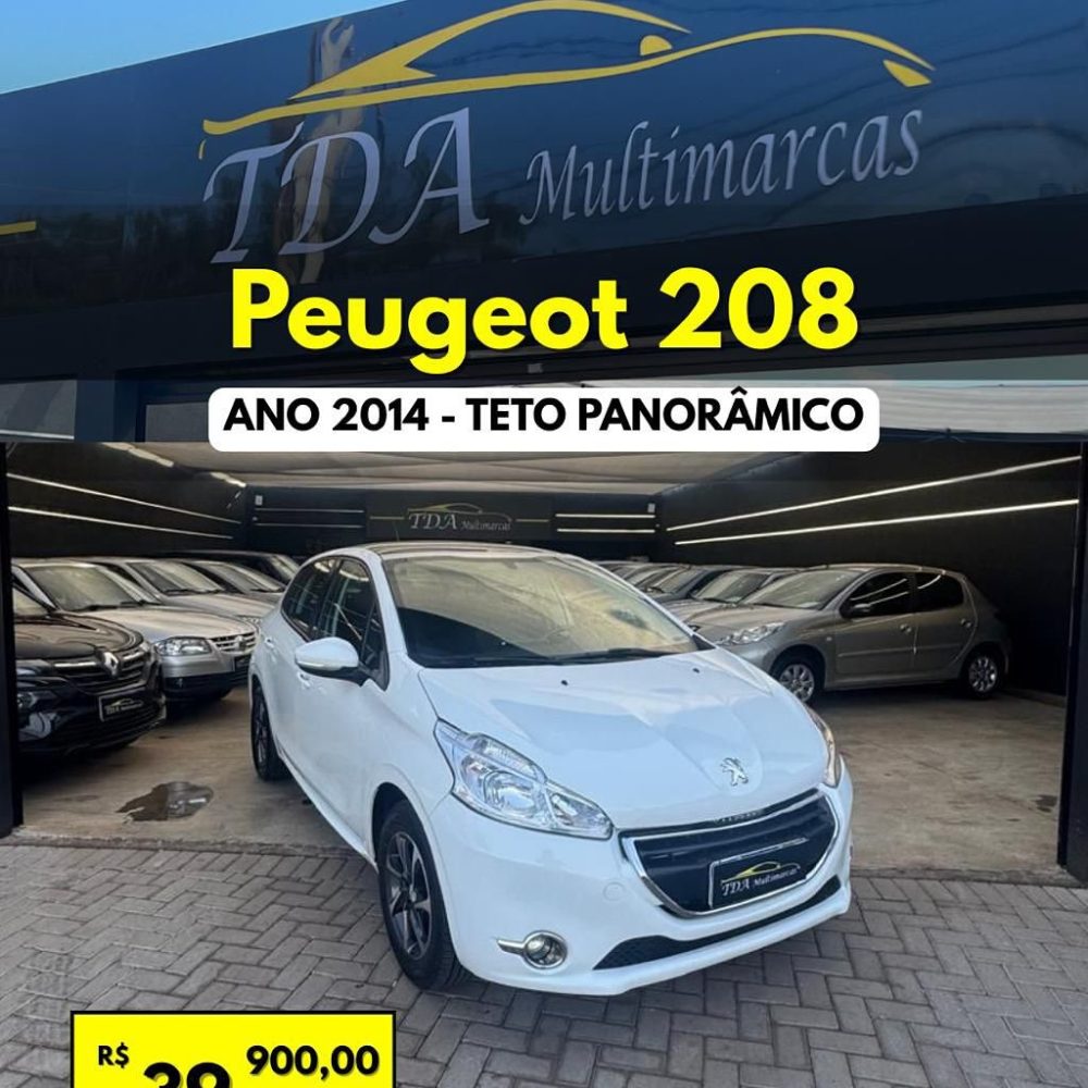 ❌ VENDIDO ❌🔥 Peugeot 208 2014 com Teto Panorâmico 🔥✅ Central multimídia ✅ Completo e super con