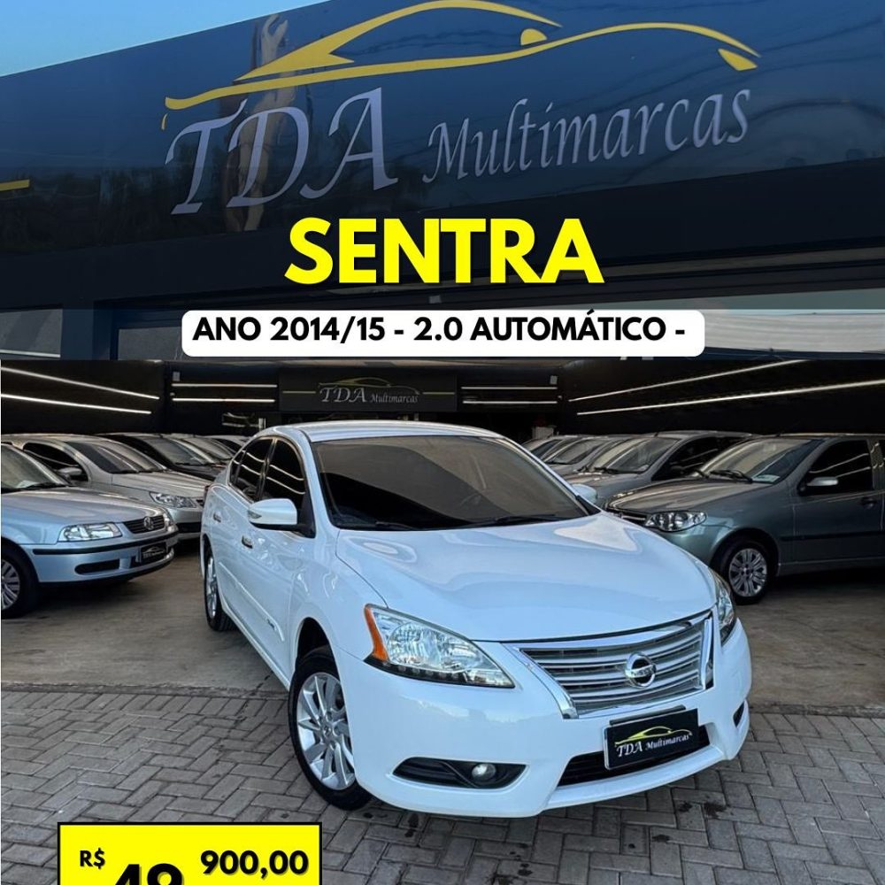 🚗 Sentra 2015 automático!Com bancos de couro, 4 pneus novos e aquele conforto que só um Nissan